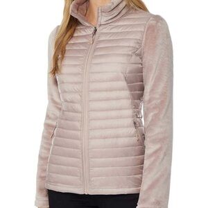 32 Degrees Cream Puffer Jacket with Quilted Design